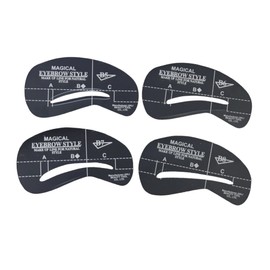 Baluue 24pc Eyebrow Shaping Templates Set 6 Sets of Brow Stencils for Diy Makeup Hard Abs Plastic Reusable Brow Grooming Tools