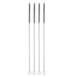 uxcell Pipe Cleaner Brush 6 mm Wire Pipe Cleaner Bore Brush Cleaning Stainless Steel Handle for Tubes Silver Black 4 Pcs