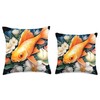 Goldfish Flowers Tees Flowers Fancy Goldfish Fantasy Art Design Throw