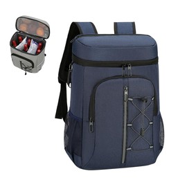 Backpack Cooler Bag Insulated Leak Proof Soft Sided Cooler, Waterproof Backpack, Comfortable for Outdoor Camping Hiking Picnics Beach Trip, Large Capacity 30L,Blue 900D