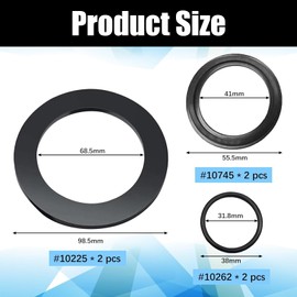 Pack of 6 sealing rings, seals, sealing ring, pool O-rings rubber seal spare part, rubber washers, round, seal sand filter system, pool accessories for Intex 10747, 25006, 25010, 28633, 28635, 28621