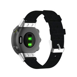 Yikamosi Compatible with Garmin Forerunner 45 Strap, Quick Release Premium Nylon Stainless Metal Clasp, Replacement Bands for Garmin Forerunner 45/Garmin Forerunner 45S/Garmin Swim 2, Black