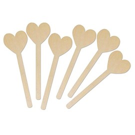 Hygloss Natural Wood Popsicle Sticks - 6.25 Inches Art & Craft Sticks - Heart Shape, 6 Pcs