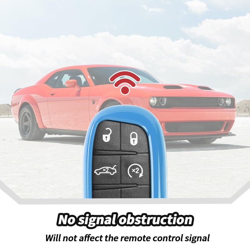 JeCar Light Blue Key Fob Cover Fit for 2015-2019 Dodge