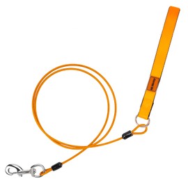 Mi Metty Dog Leash for Dogs Up to 250 Pound,Heavy Duty Leash Made of Coated Wire Rope for Large and Medium Dogs,Dog Tie Out Cable with Soft Grip (Orange, 5FT)