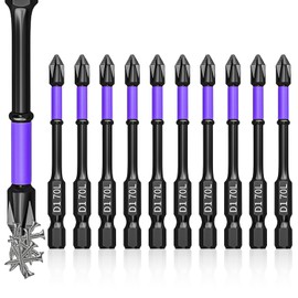 Nizirioo 10 pieces magnetic screwdriver: bit set with strong magnetic head 70 mm, screwdriver, screwdriver bit, non-slip long screwdriver for electric screwdriver, impact wrench