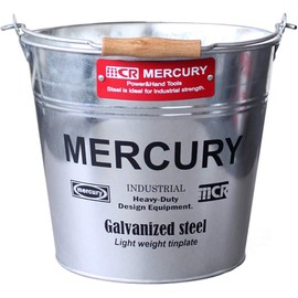 Keystone Mercury Tin Bucket, Regular, 11.0 x 11.0 x 9.8 inches (28 x 28 x 25 cm), Galva Black ME047151