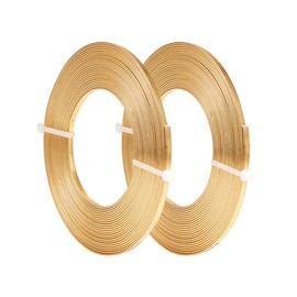 BENECREAT 10m (33FT) 3mm Wide Gold Aluminum Flat Wire Anodized Flat Wire for Jewelry Craft Beading Making, 5m/Roll