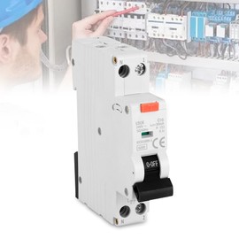 FI/LS Switch 16 A, FI Circuit Breaker, 30 mA Residual Current Circuit Breaker, 1P+N 6kA FI Switch with RCBO 16 Amp Rated Current RCD Protected Circuit Breaker, FI/LS Switch Circuit Breaker, 230 V,