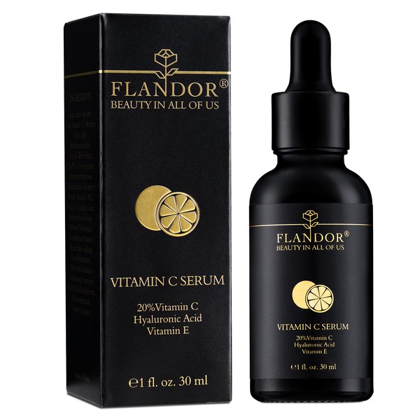 20% Vitamin C Facial Serum with Hyaluronic Acid and Vitamin E, Anti-Ageing Serum (30 ml)) - Flandor Beauty in All of Us