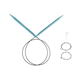 Guclud Interchangeable Circular Knitting Needle 16inch & 24inch Size US 10.5 (6.5mm) Aluminum Metal Knitting Needle with Cable for Hats, Socks, Baby Booties