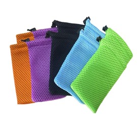 Fetoatar Nylon Mesh Drawstring Bag, 5 x 3.5 Inch Small Storage Pouch String Bags for Mini Stuff MP3 Charger Earphone Key 10Pcs
