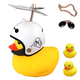 Duck Bicycle Light/Bell, Bicycle Headlight, Cartoon Duck, Head Lamp, Glossy, Handlebar Bicycle Accessories, Cute, Small, Yellow, Ringing, Caution Light, for Kids/Adults, Hat, Duck, (Baymax)