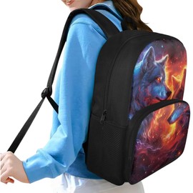 Ystardream Galaxy Wolf Backpacks for Boys 4-6 for School with Lunch Box 3 Pcs Toddler Boy Backpack Book Bag Preschool Back Packs Schoolbag for Kids Boys Travel Daypack Laptop Bags