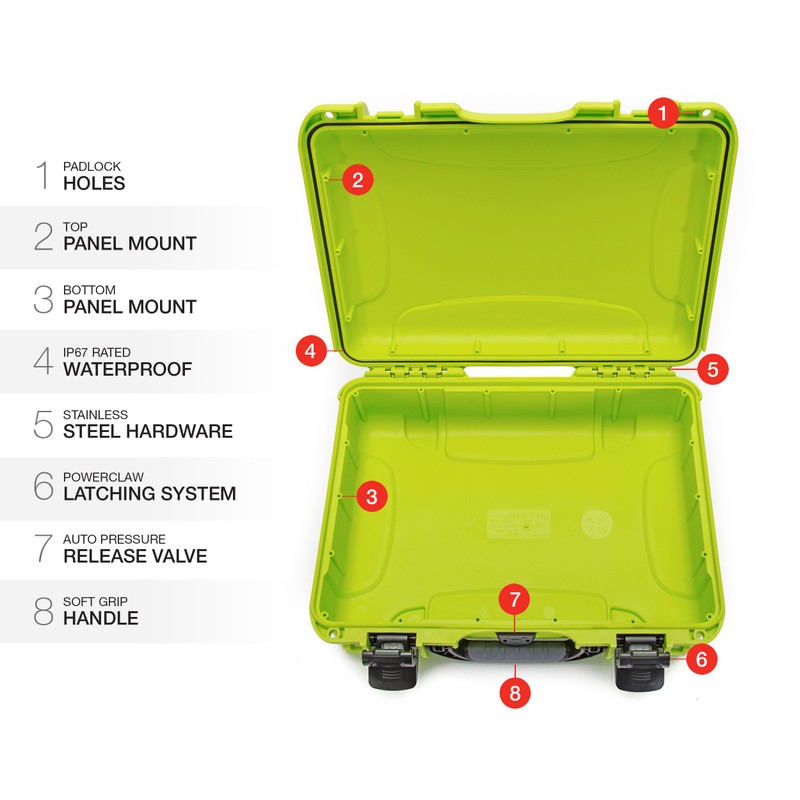 Nanuk 910 Waterproof Hard Case Empty - Lime