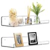 Cerpourt Cerpourt Acrylic Floating Wall Ledge Shelf, Clear Bathroom Storage
