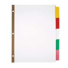 Office Depot Erasable Big Tab Dividers, 5-Tab, Assorted Colors, Pack of 2 Sets, 3585478683