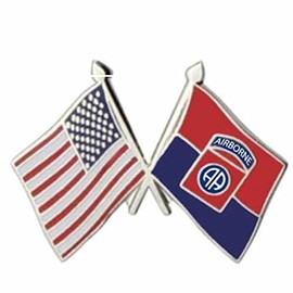 American Flag and 82nd Airborne Division Combat Service Crossed Flags 1" Lapel Pin