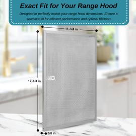 Broan Model BPS1FA36 Range Hood Filter 11-3/4" X 17-1/4" X 3/8" Replacement for NuTone Allure 36" WS1 and Broan QS1 36-Inch Filter Aluminum (2-Pack)