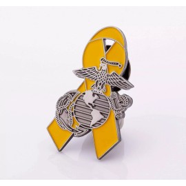 Coins For Anything United States Marine Corps Yellow Ribbon Eagle, Globe, and Anchor Lapel Pin