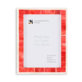 Handicrafts Home Vintage Mosaic Art Picture Frame – 5"x7" Red Wall Décor! Chic Photo Display, Ideal for Rustic, Bohemian, Modern Interiors,and Home Accents!