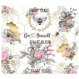 Unbranded 20oz Tumbler Wrap Sublimation Bee Yourself Ready To Press Heat Transfer