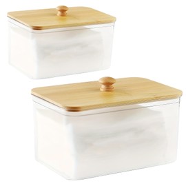 volumoon Dryer Sheet Holder Laundry Pods Container, Organised Laundry Storage Containers,Bathroom Washing Powder Storage With Bamboo Lid, for Dryer Sheets, Laundry Pods & Washing Powder Storage