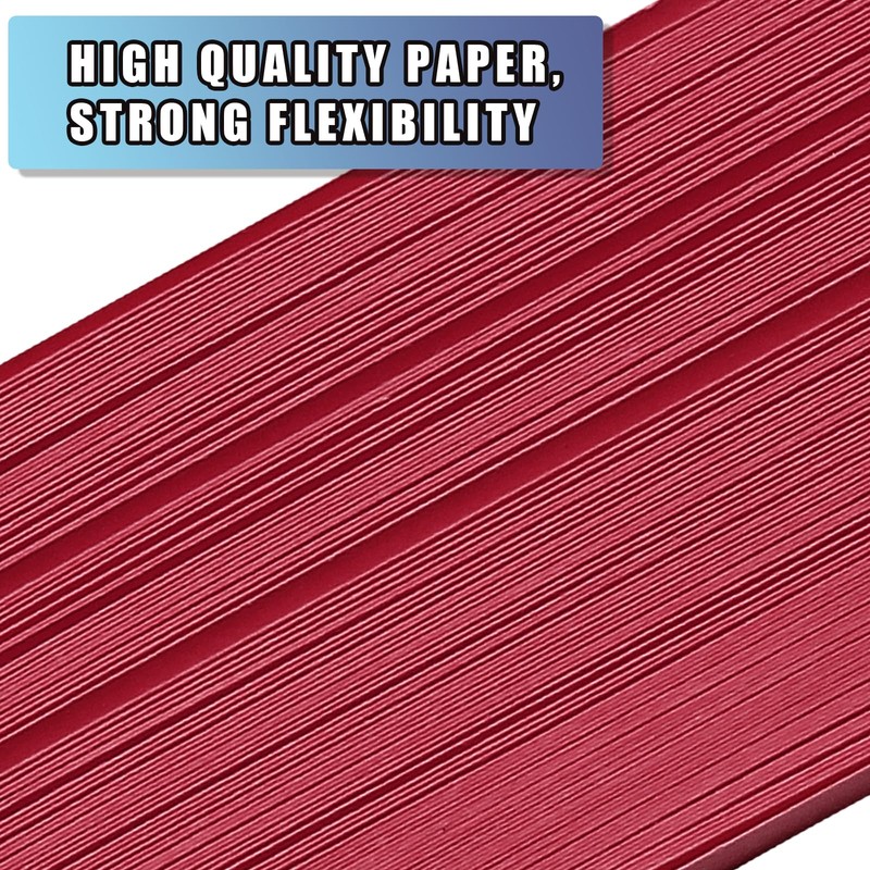 Zorfeter Red Quilling Paper Strips 120 Strips, 3mm(1/8") Width, 21