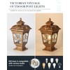 PTOUG 2 Pack Outdoor Post Light, Bronze Post Lamp Fixture,