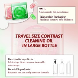 ASHINGNII Mini Makeup Remover Cleansing Oil – Travel-Size for All Skin Types, Quick-Rinsing & Non-Greasy for Waterproof Portable Makeup (1, Rose)