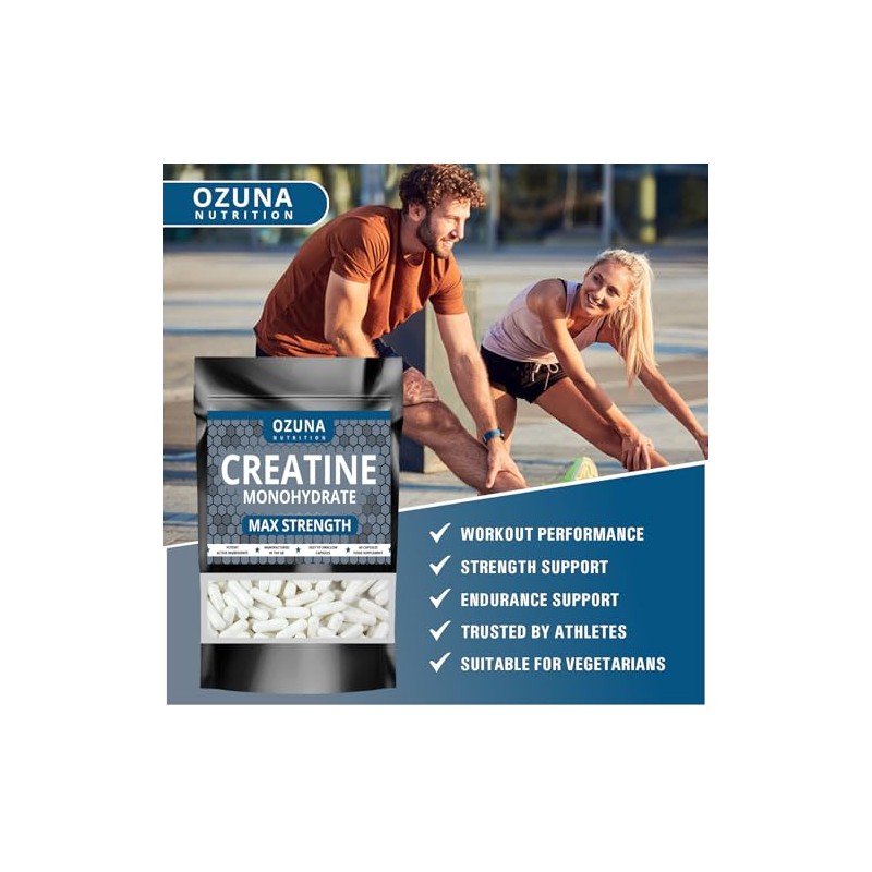 Creatine Monohydrate 3000mg | 60 Vegan Capsules | Micronised for