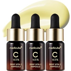 Medicube Deep Vita C Serum 2.0 || 14.5% de vitamina C pura que reduce la apariencia de hiperpigmentación, manchas oscuras y imperfecciones | 16 autopruebas completas | Cuidado de la piel coreano (0.35