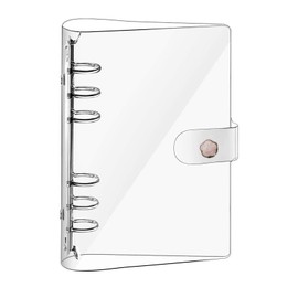 A6 Binder Cover, Clear Soft PVC 6 Hole Ring Binder Refillable Paper Binder Waterproof Loose Leaf Notebook Folder Personal Planner Binder Cover for Diary, Office, Home, School