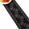 6in*5Yard Soft & Stretch Black Lace Roll Runner for Wedding