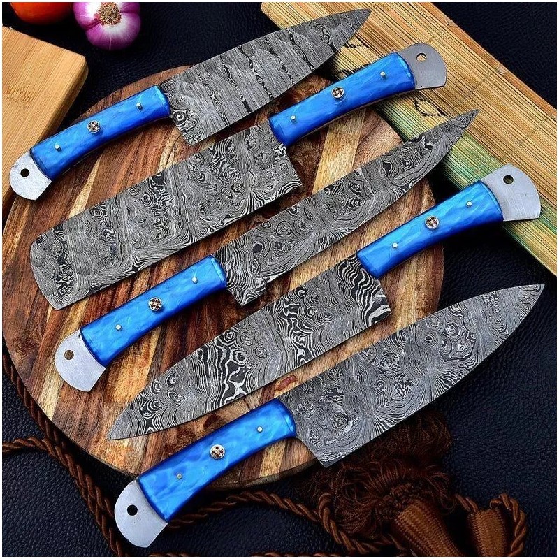 Aj Sanity Knives 5 pieces chef knives set Damascus steel