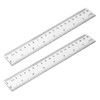 Pletpet 2 Pack - 8 inch Clear Plastic Ruler Straight