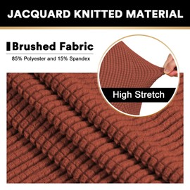 PrinceDeco Stretch Sofa Slipcover 1 Piece Sofa Cover for 3 Cushion Couch Furniture Protector/Cover Couch with Elastic Bottom Soft and Durable Sofa Cover Pet Protector (Sofa, Rust