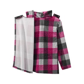 Silvert's Adaptive Clothing & Footwear Women's Open Back Cowl Neck Top - Fuschia Plaid 2XL