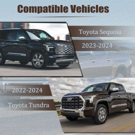 AUCERAMIC Mirror Cover Cap Trim Fit 2022-2024 for Toyota Tundra for 2023-2024 Sequoia 3.4L