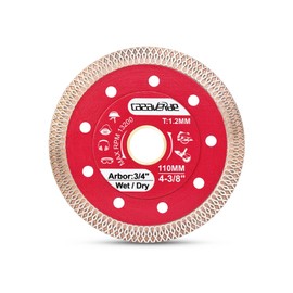 Casaverde 4-3/8" Tile Blade with 3/4" Arbor,Wet or Dry Cutting for Ceramic Tile, Granite Marble Porcelain Tiles