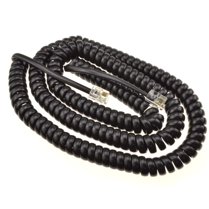 kenable Telephone Handset Coiled RJ10 Plug to RJ10 Plug Cable