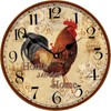 TAHEAT 14 Inch Rustic Rooster Wall Clock Retro Silent Non