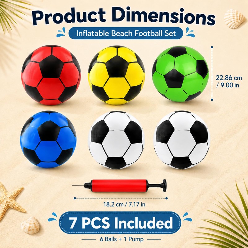 XLTXWD Inflatable Football, Footballs Multipack, Blow Up Football and Pump