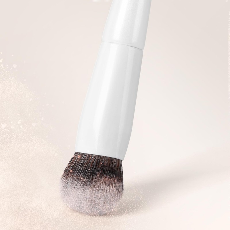 KINGMAS Oval Concealer Brush, Double-ended Kabuki Makeup Brush, Medium Concealer