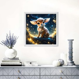 DPIDEA Diamond Painting Pictures, Deer Diamond Painting, DIY 5D Diamond Painting Kit, Round Stones Diamond Painting for Home Decor, 30 x 30 cm