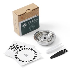 FOVNOT Reusable Coffee Capsule Adapter, 150 ML Stainless Steel Coffee Pod Adapter Coffee Pod Converter with 4 Stickers Compatiable for Vertuo Next/Vertuo POP/Vertuolline GCA1/Delonghi ENV135