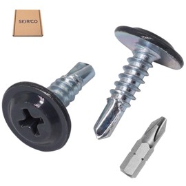 SKIR'CO (Pack of 150) Painted 4.2 x 16 mm Self Drilling Screws, Phillips Modified Truss Head, Tapping Screw, Flat Head (150, Anthracite Grey RAL 7016)