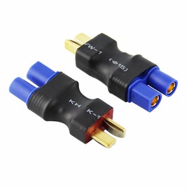 rflaueo 4pcs T-Plug Deans Style to EC3 Male Female RC Connector Adapter(E07-4)
