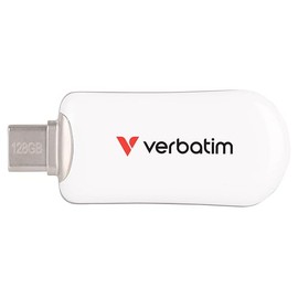 Verbatim Plectra USB-C Flash Drive 128GB White