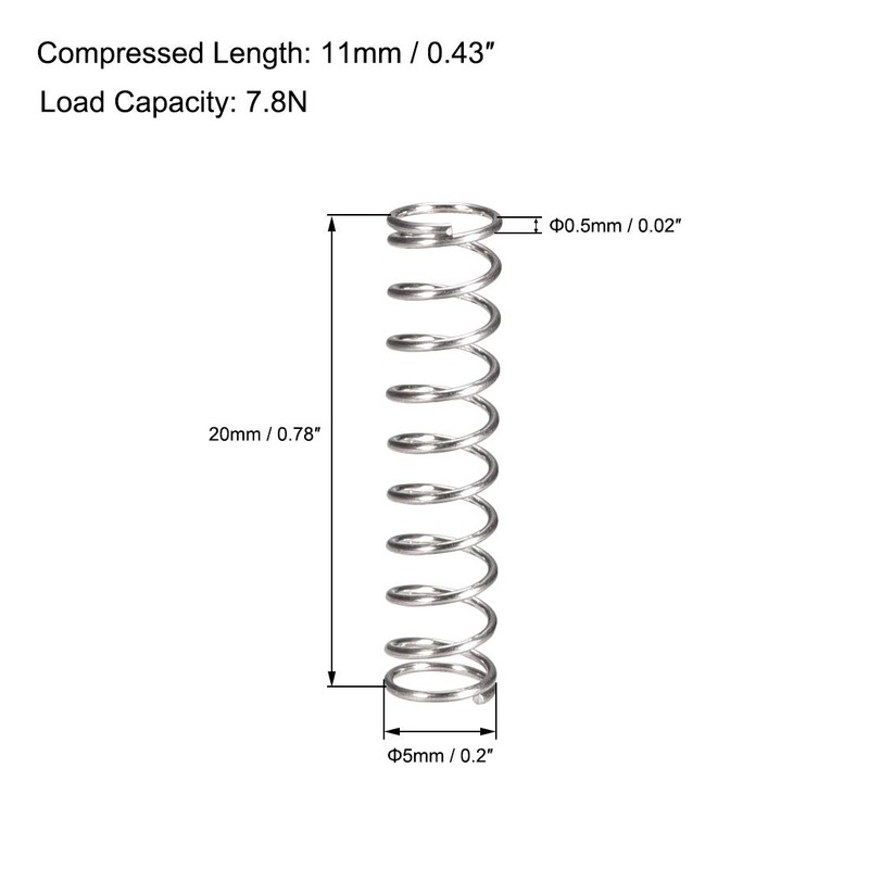 sourcing map Pack of 30 Compression Spring 304 Stainless Steel